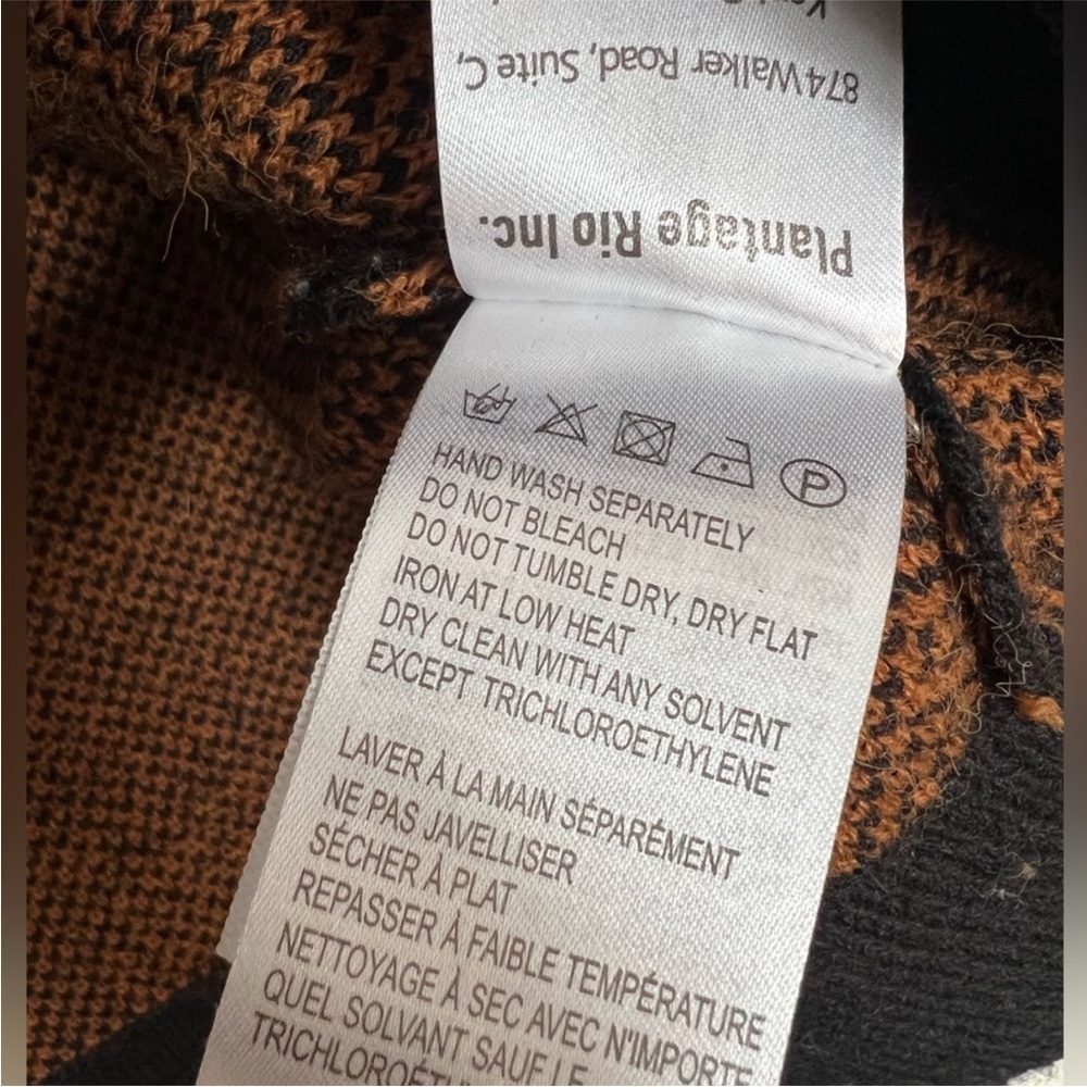FARM Rio Women’s Black Brown Bananica Intarsia Crewneck Oversized Sweater XS - Picture 16 of 16
